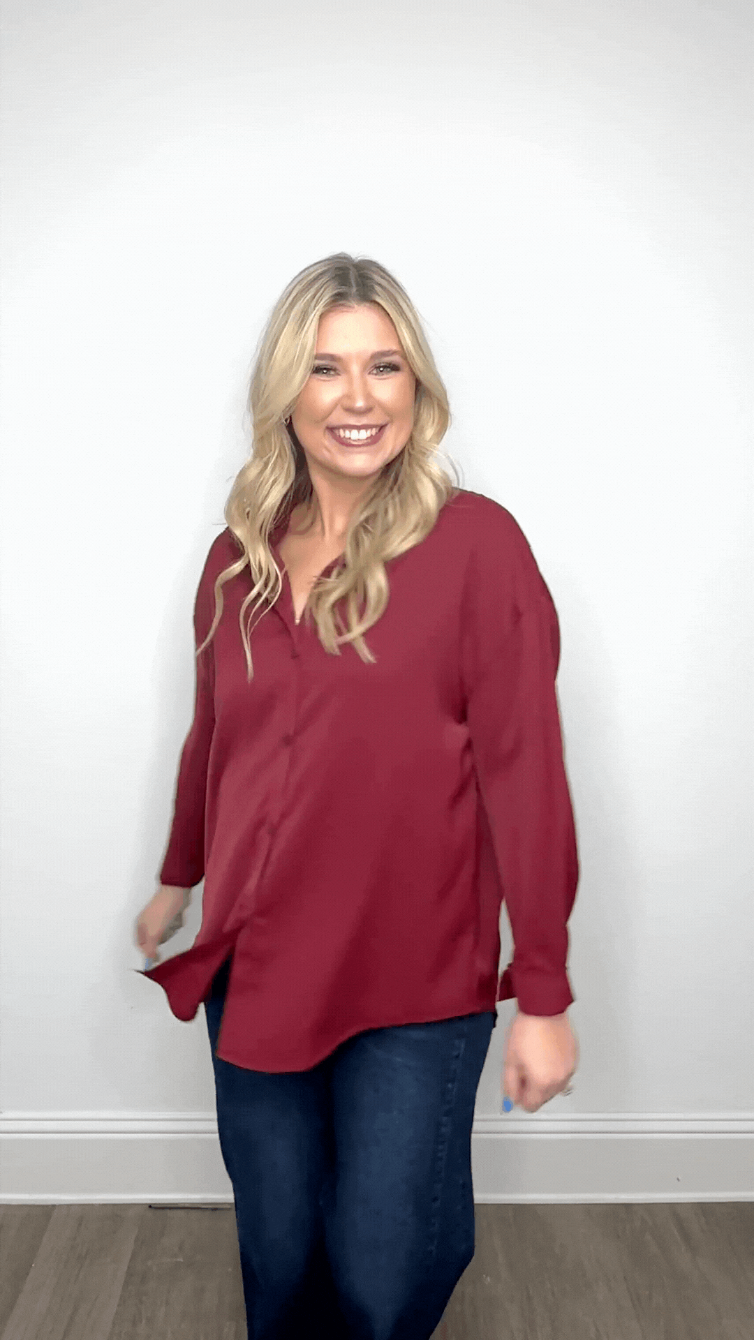 Grace & Emma The Kathryn Button-Up, Maroon