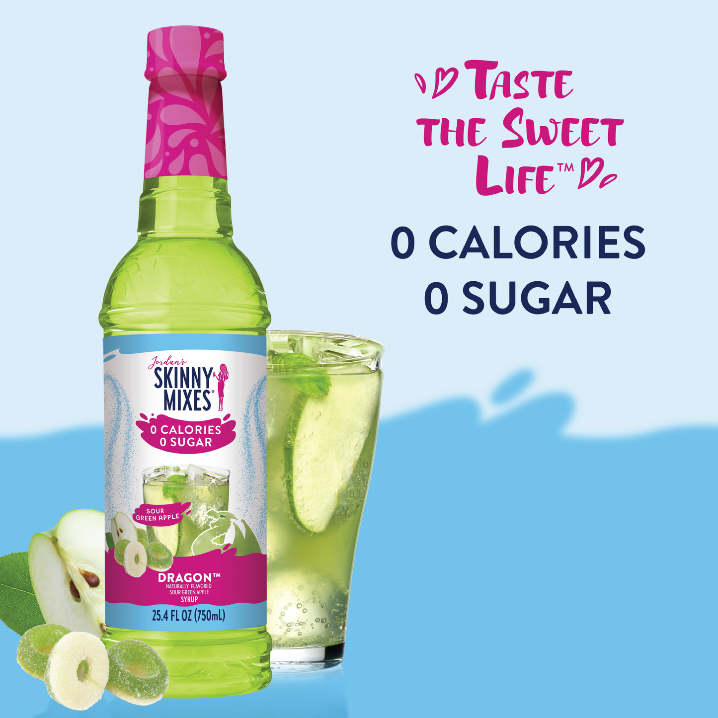 Jordan's Skinny Mixes Sugar Free Dragon™ Syrup - Sour Green Apple Syrup