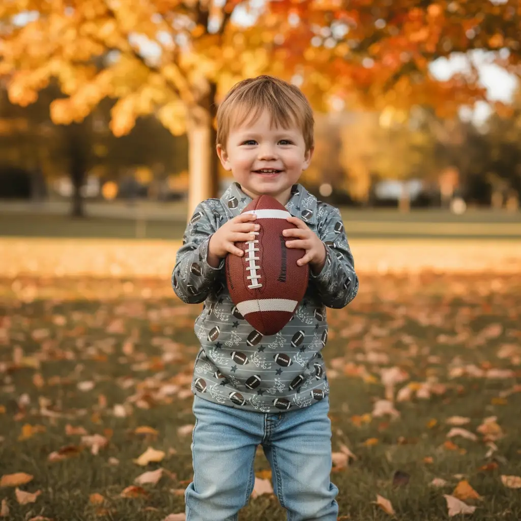 Max and Pippa | Toddler Football Polo Long Sleeve Shirt