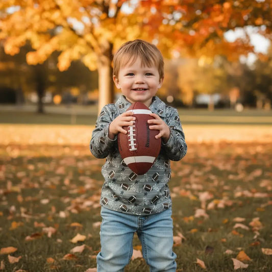 Max and Pippa | Toddler Football Polo Long Sleeve Shirt