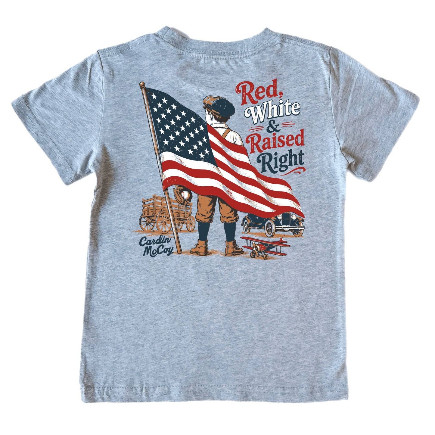 Cardin McCoy Kids' Red, White & Raised Right Short-Sleeve Tee