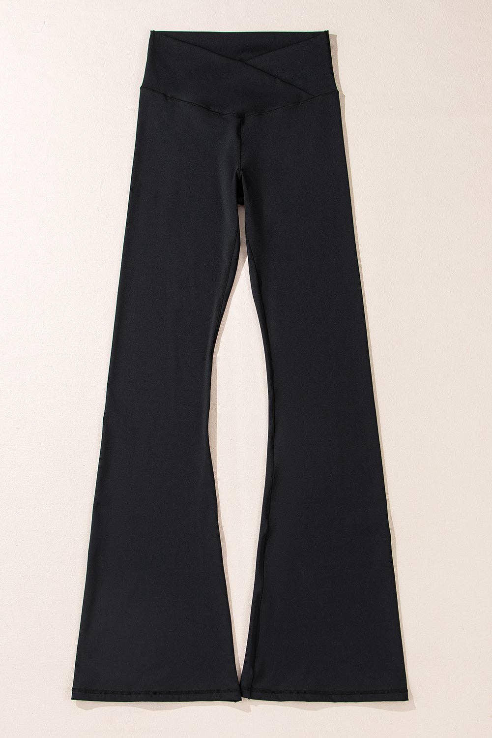 Solid V-Shape High Waist Flared Leggings