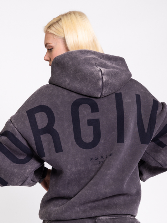 GLO Kingdom Essential Hoodie - Snow Wash - Dark Shadow- Forgiven