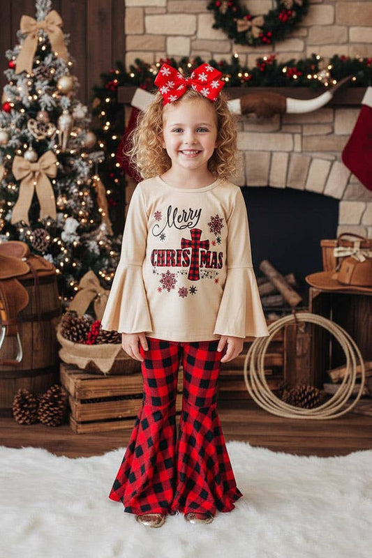 "Merry Christmas" snowflake top bottom 2pc set