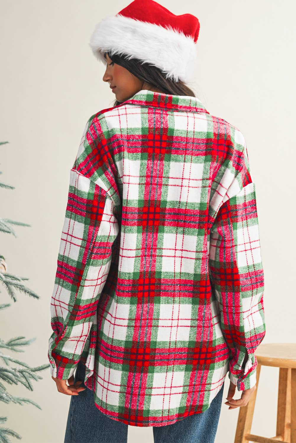 LDC Christmas Plaid Casual Flannel Shacket