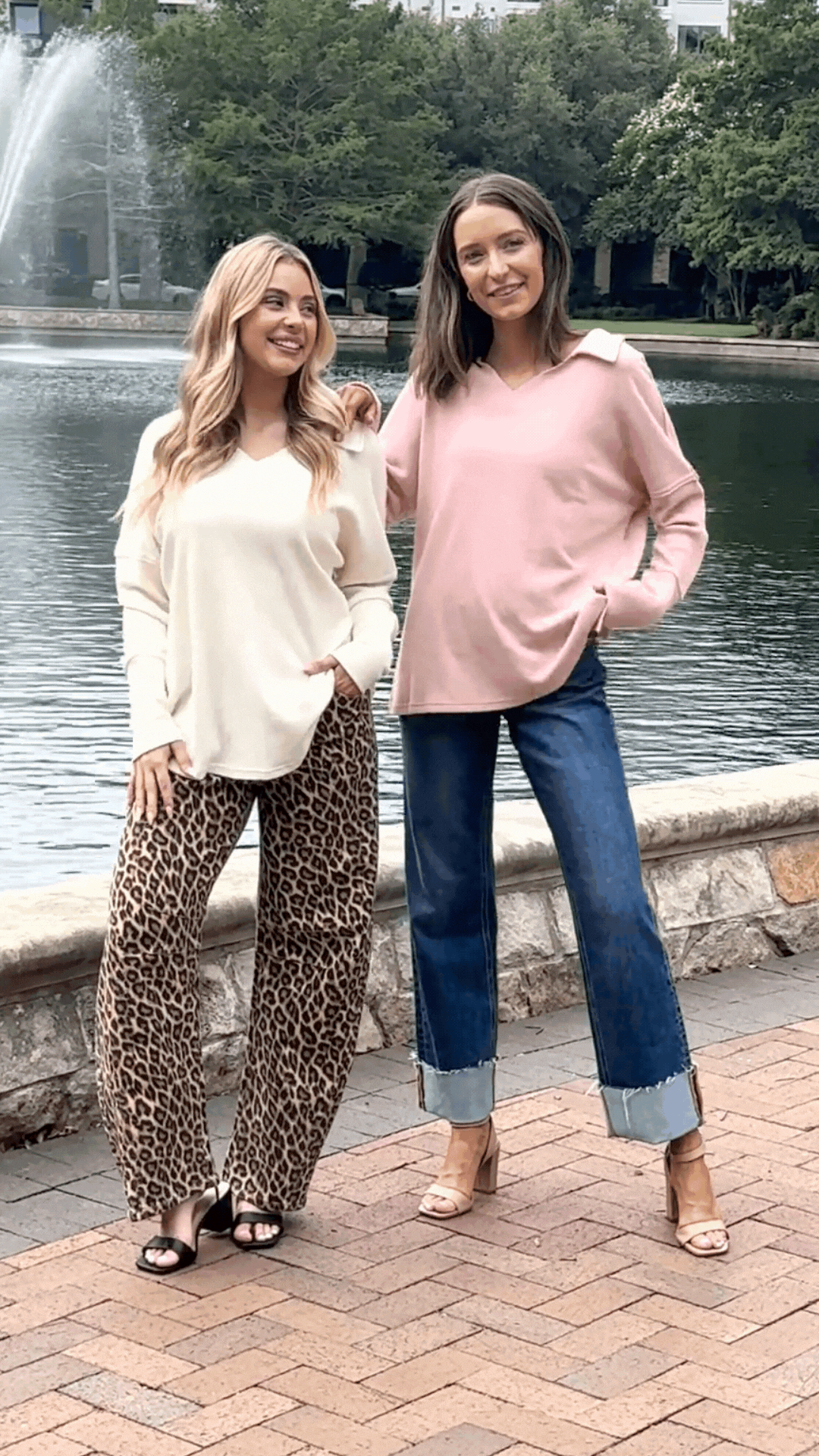 Grace & Emma Waffle Knit Top, Pink