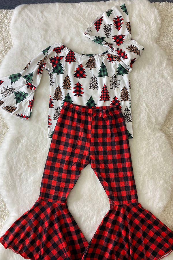 Kids Leopard & Plaid Christmas tree set