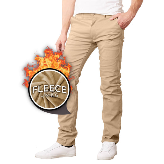 Men’s Heavyweight Fleece-Lined Stretch Chino Work Pants