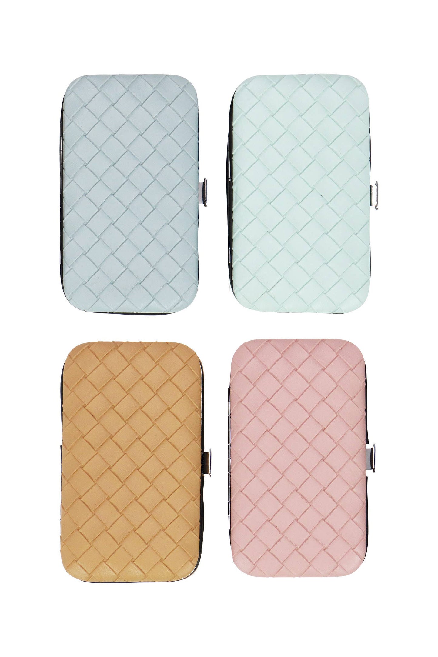 Basket Weave Vegan Leather 7 Pcs Nailcare Kit