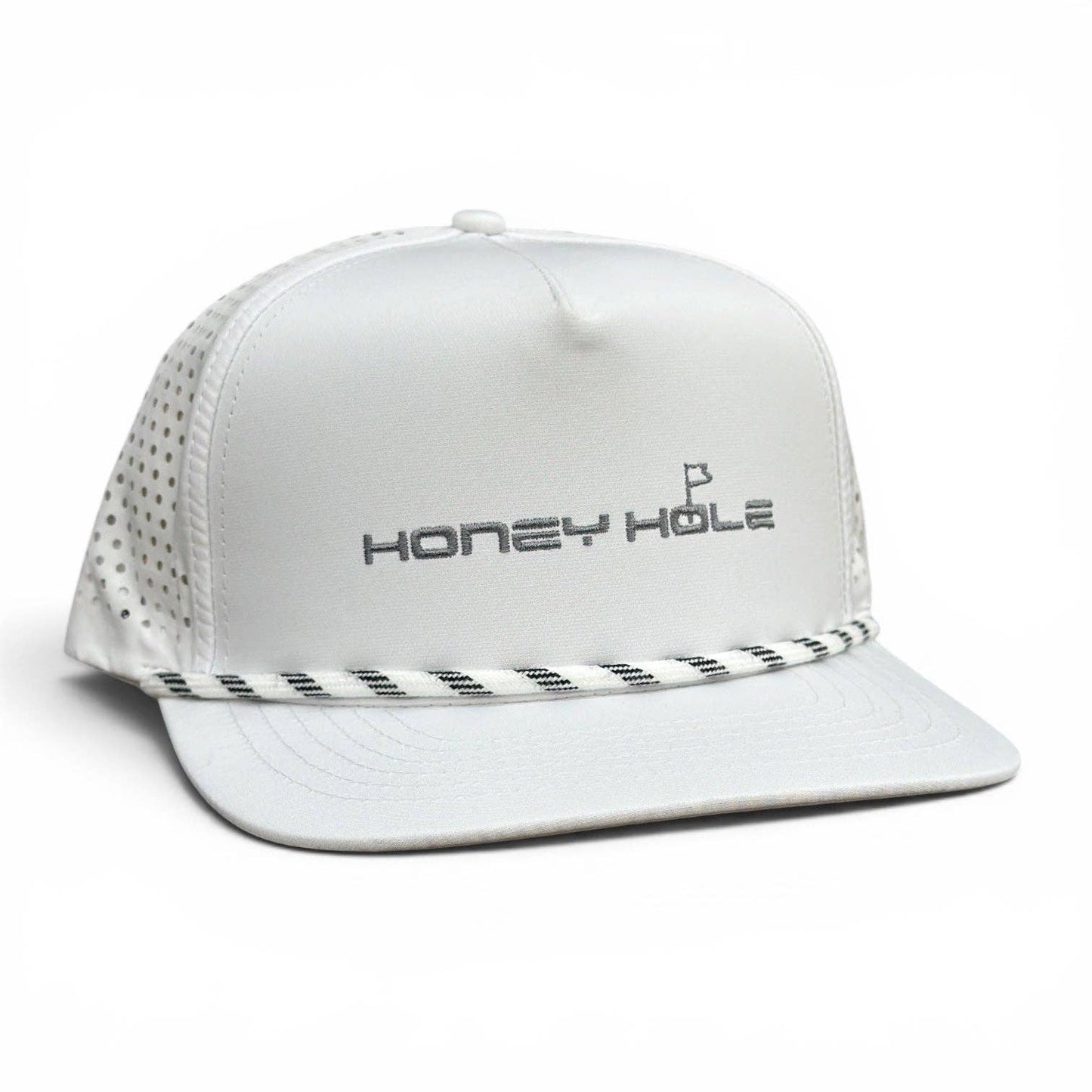 Honey Hole Performance Rope Hat - Hole in One - White