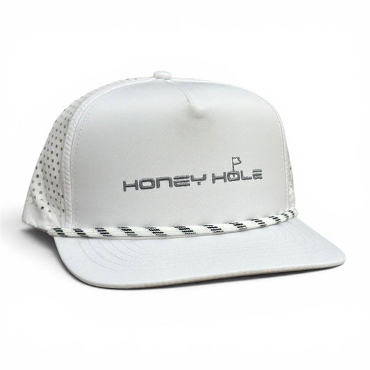 Honey Hole Performance Rope Hat - Hole in One - White