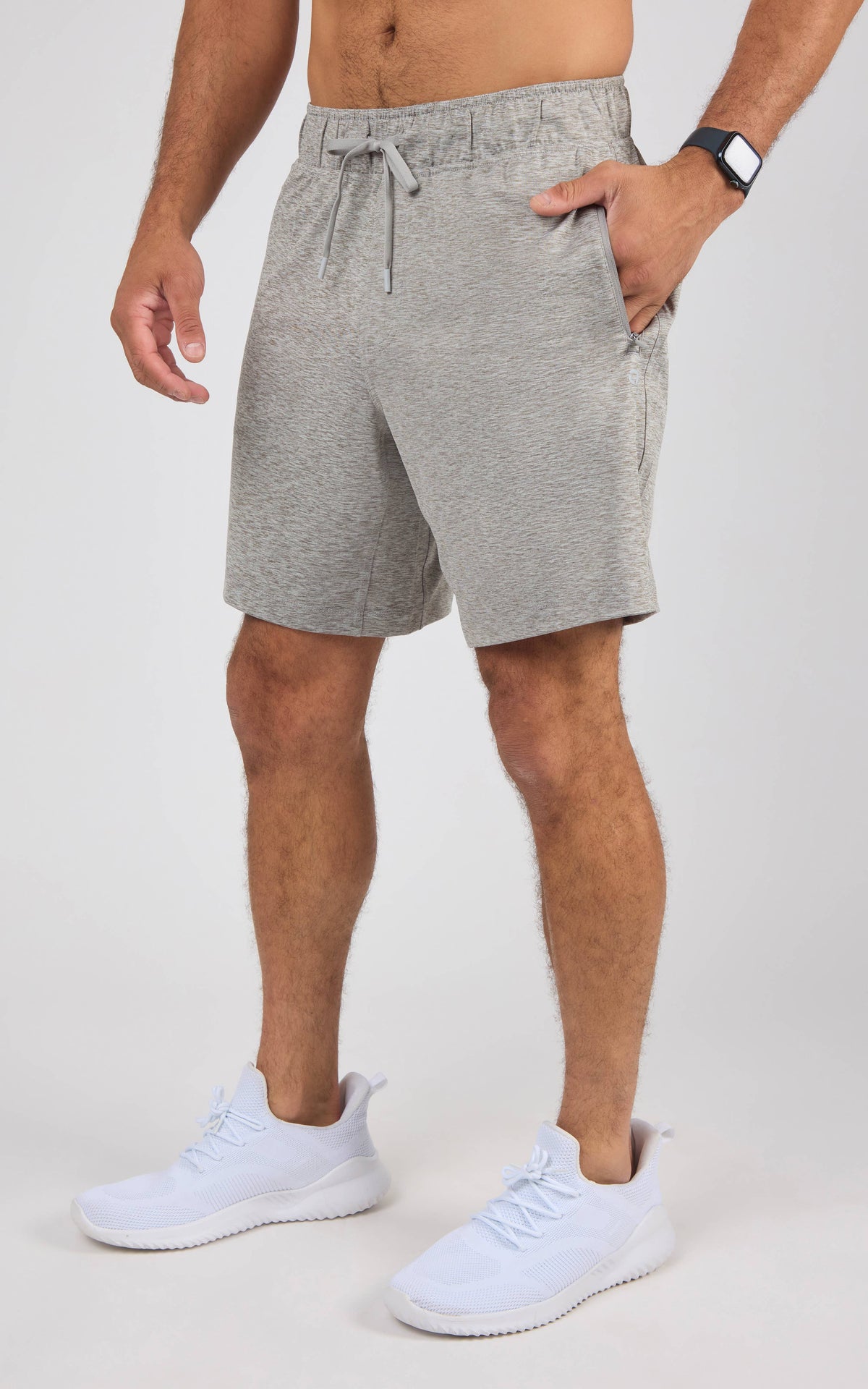 Men's Cationic 8 Inches Shorts with Front Zipper Pockets