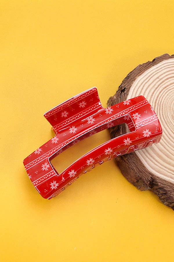 CHRISTMAS MERRY HOLIDAY HAIR CLAW CLIPS