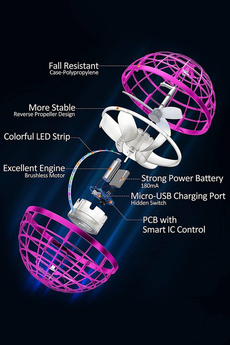 Magic Led Light Flying Ufo Mini Drone Spinner Toy