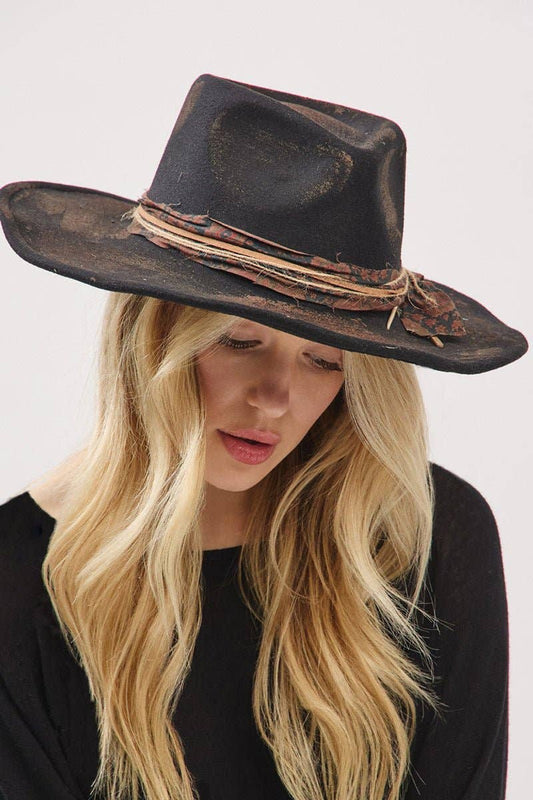 Rio Grande Rider Black Vintage Felt Cowgirl Hat