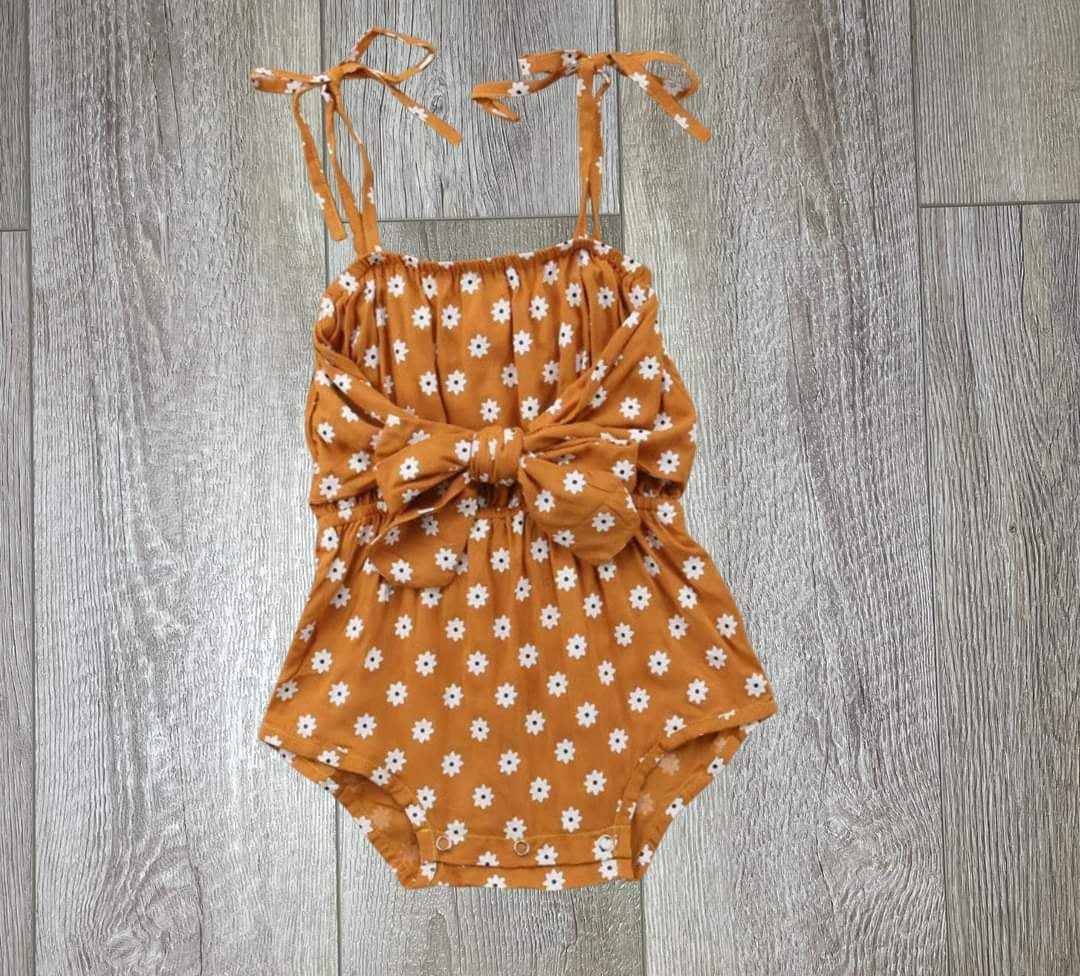 Baby girls daisy bubble romper