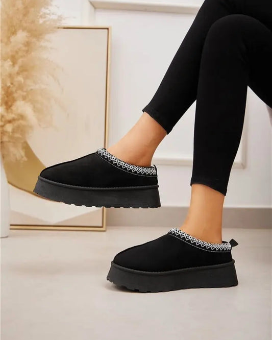 Faux Fur Cozy Fluffy Platform Slippers