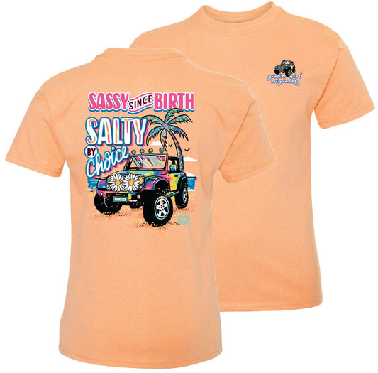 Sassy Since Birth Salty by Choice Southern and Sassy Beach Short Sleeve Graphic Tee