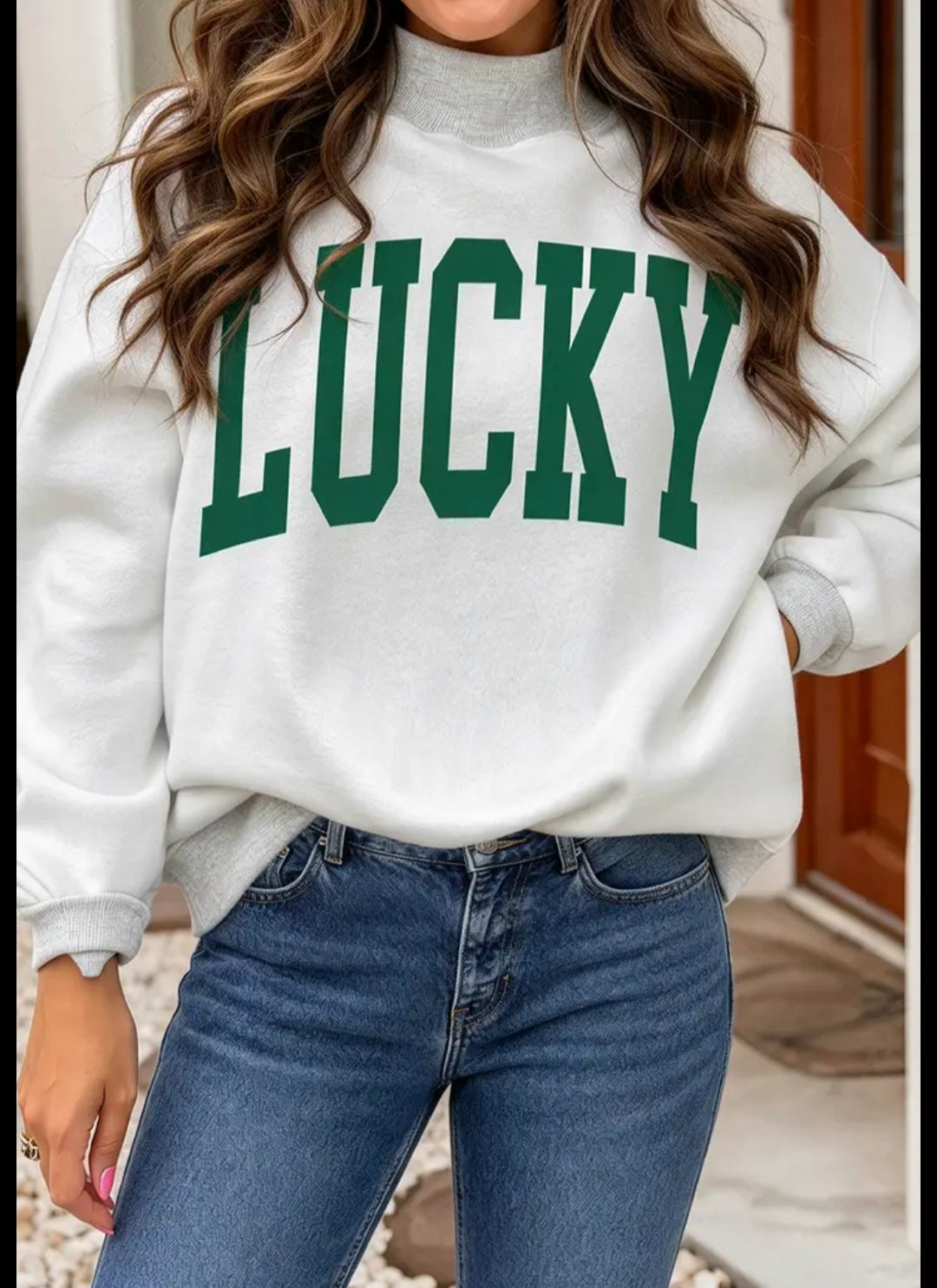 Mallard Duck and Lucky Reversible Mock Neck Sweatshirt
