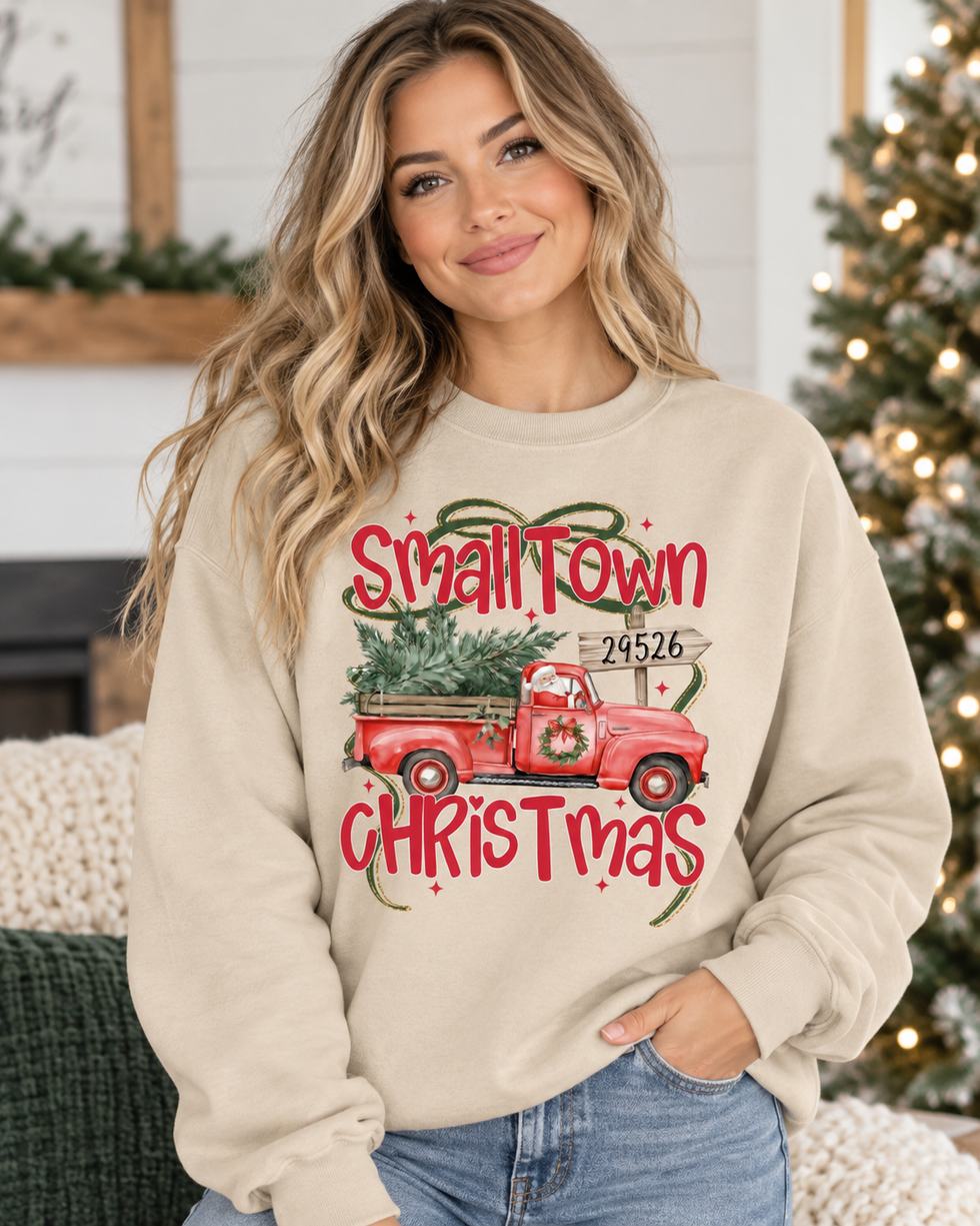 Custom Small Town Christmas Zip Sweatshirt