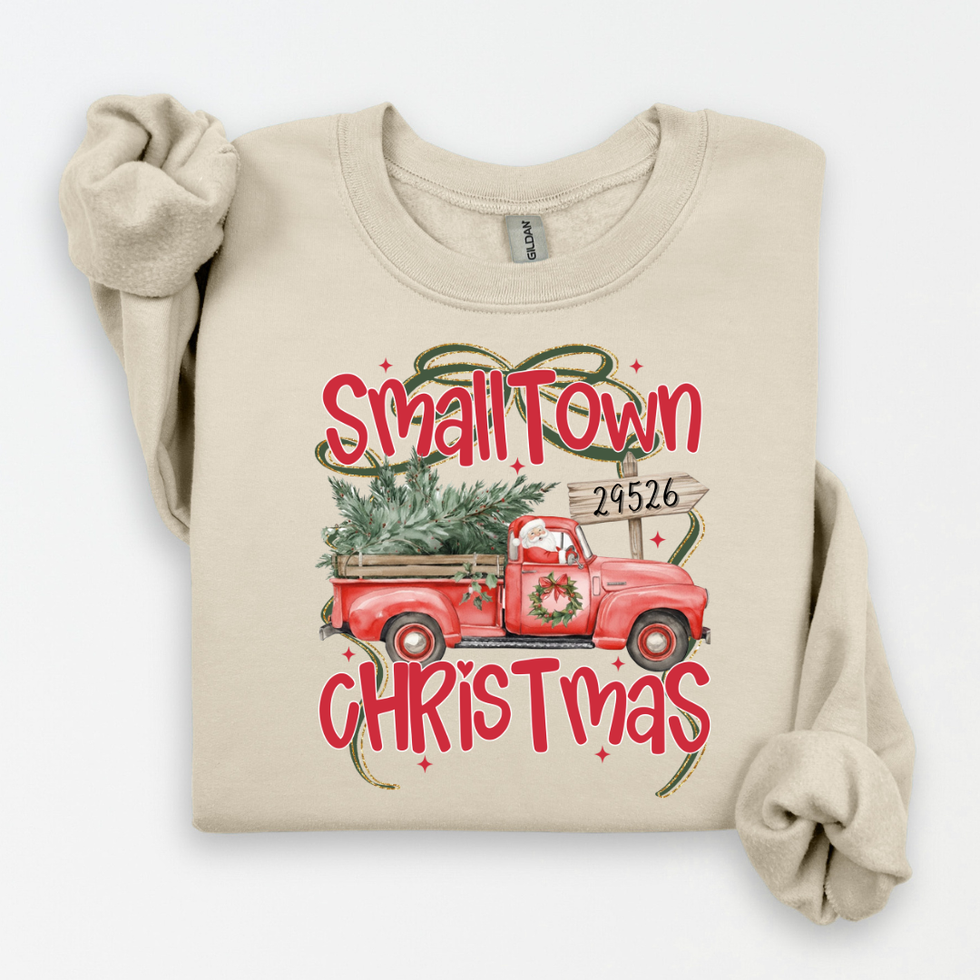 Custom Small Town Christmas Zip Sweatshirt