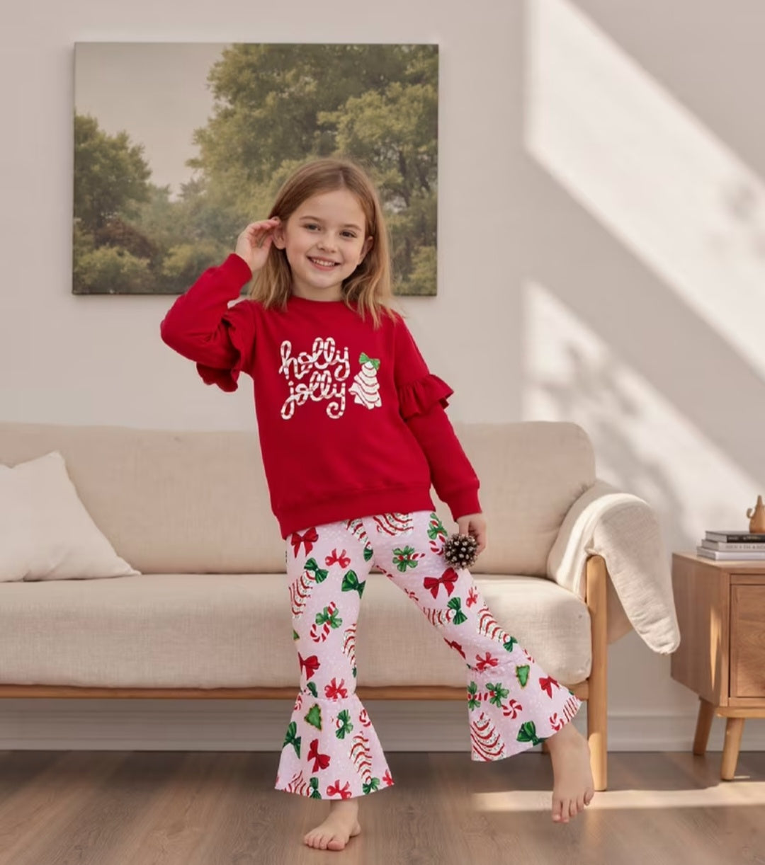 2 Piece Girls Christmas Outfit