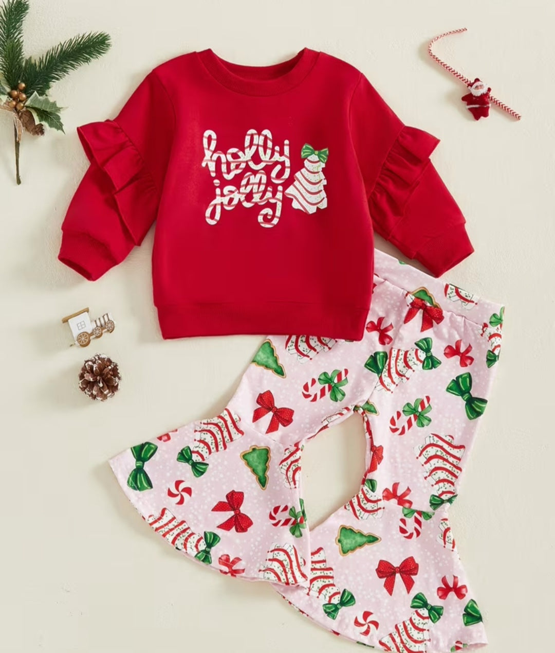 2 Piece Girls Christmas Outfit
