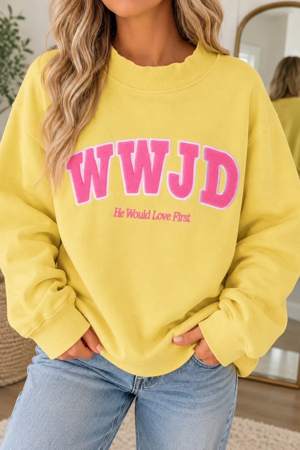 WWJD Embroidered Sweatshirt