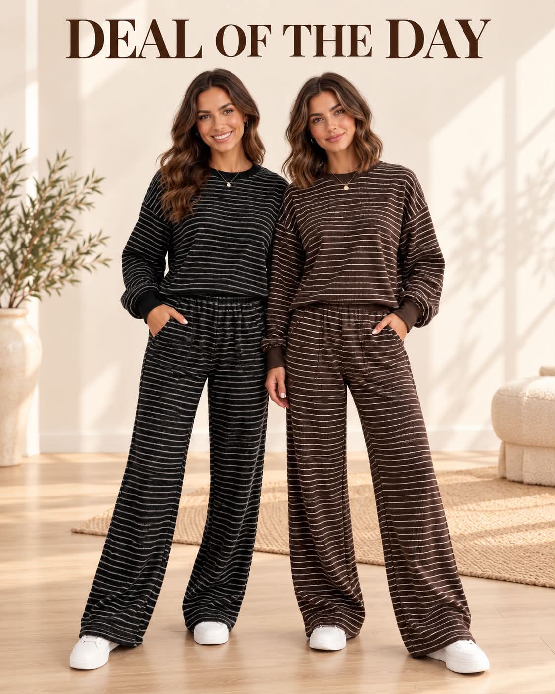 Stripe Terry Knit Set