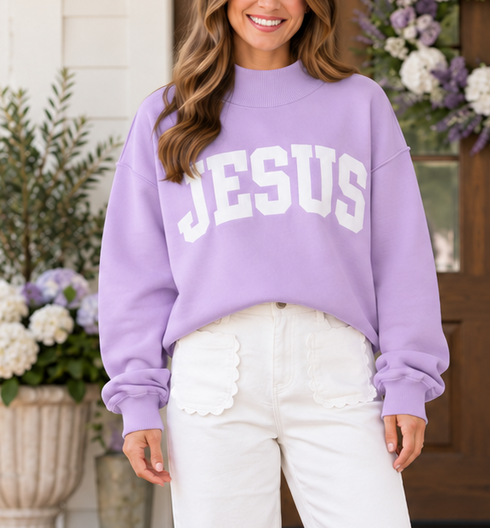 JESUS Letter Patch Mock Sweatshirt Preorder