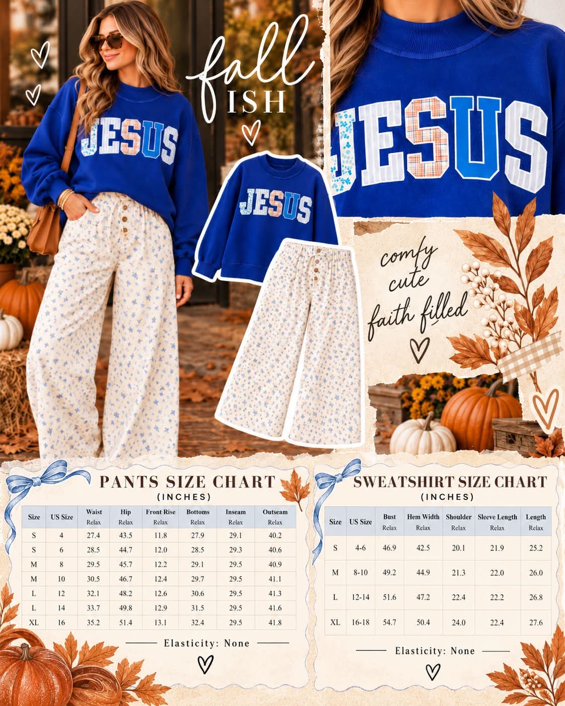 JESUS Pattern Embroidered Sweatshirt