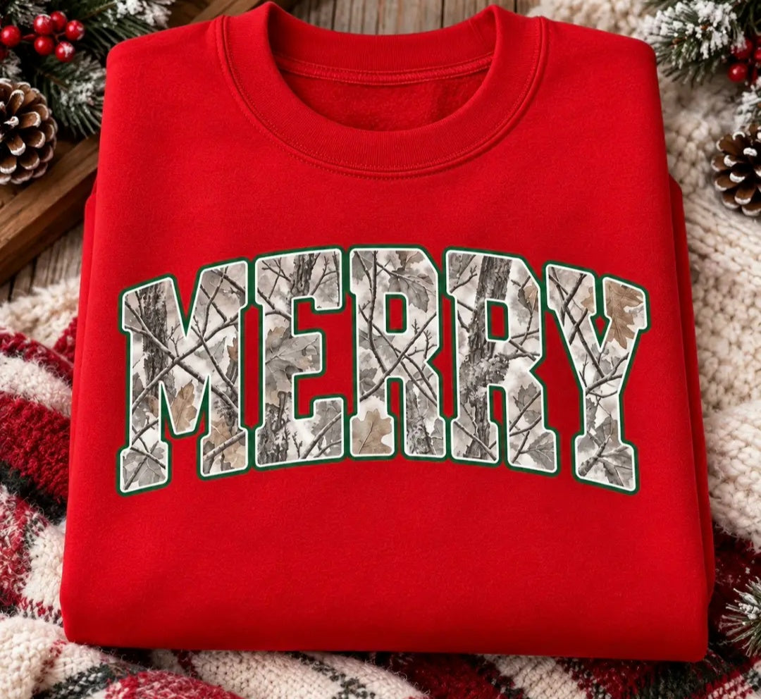 Merry Camo Christmas Crewneck