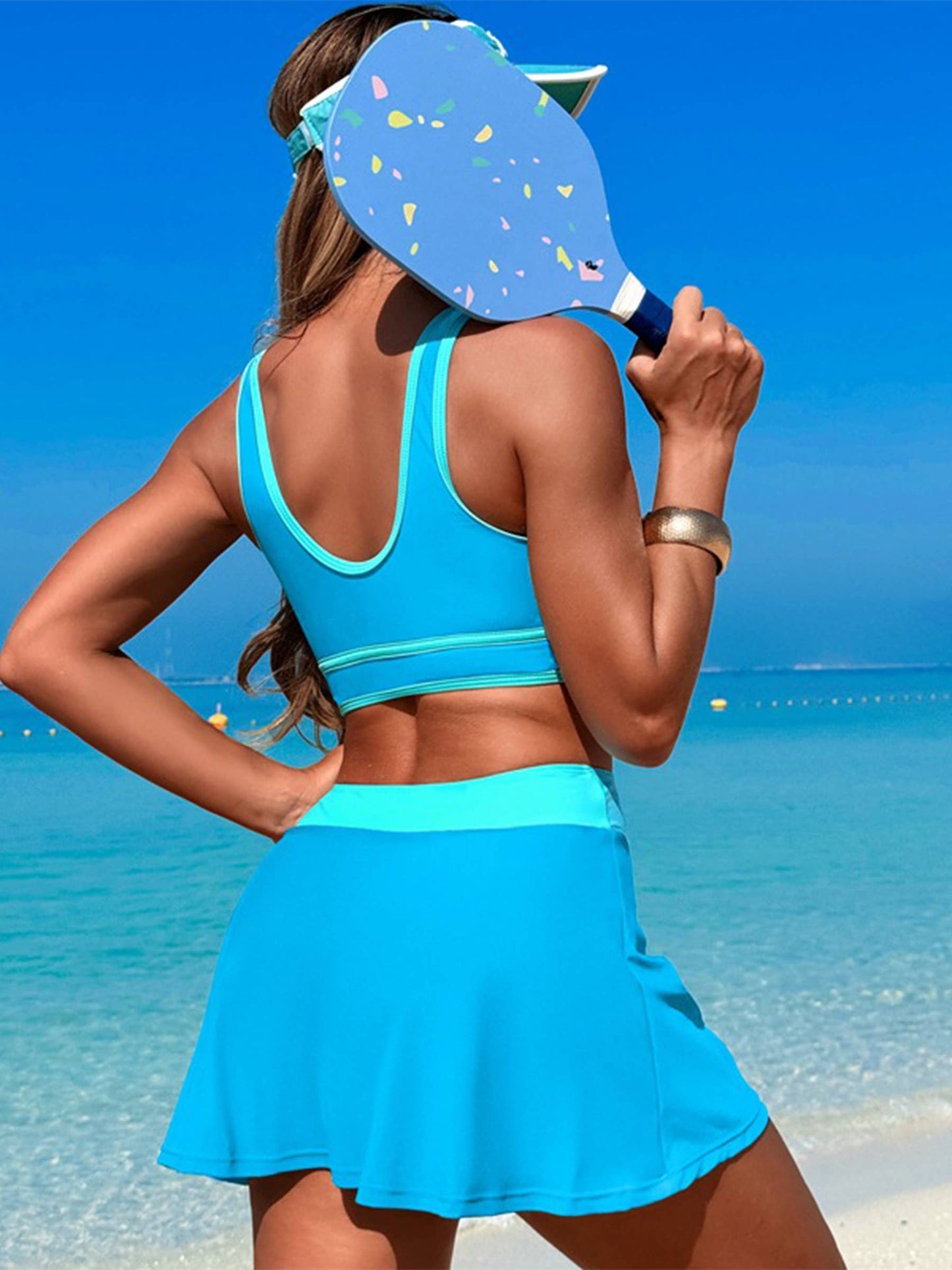 Color Blocked Split Swimsuit