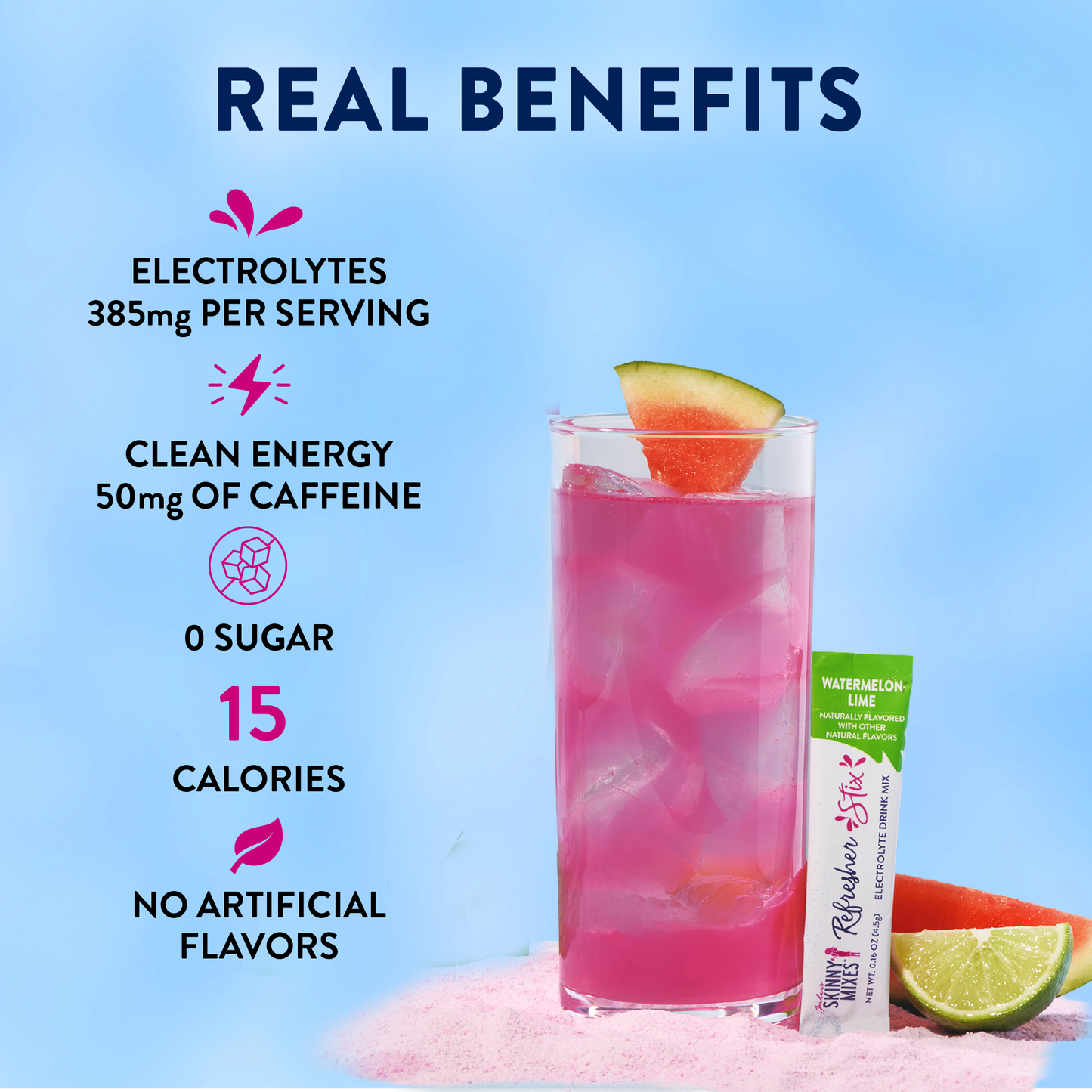 Jordan's Skinny Mixes Refresher Stix 16 ct - Watermelon Lime