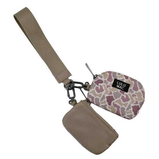 Lulu Mac Camo/Beige Lulu Mac Double Pouch Wristlets