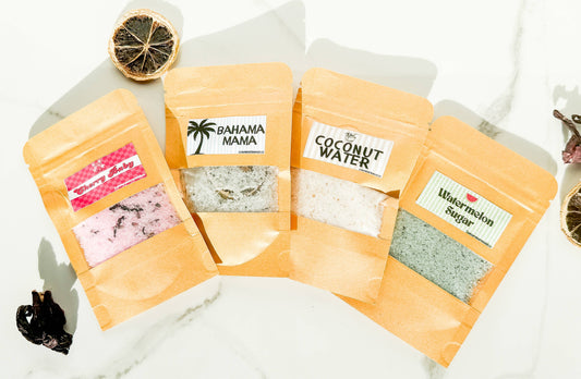 Personal Size Epsom Salt Bags in Fun Styles and Scents