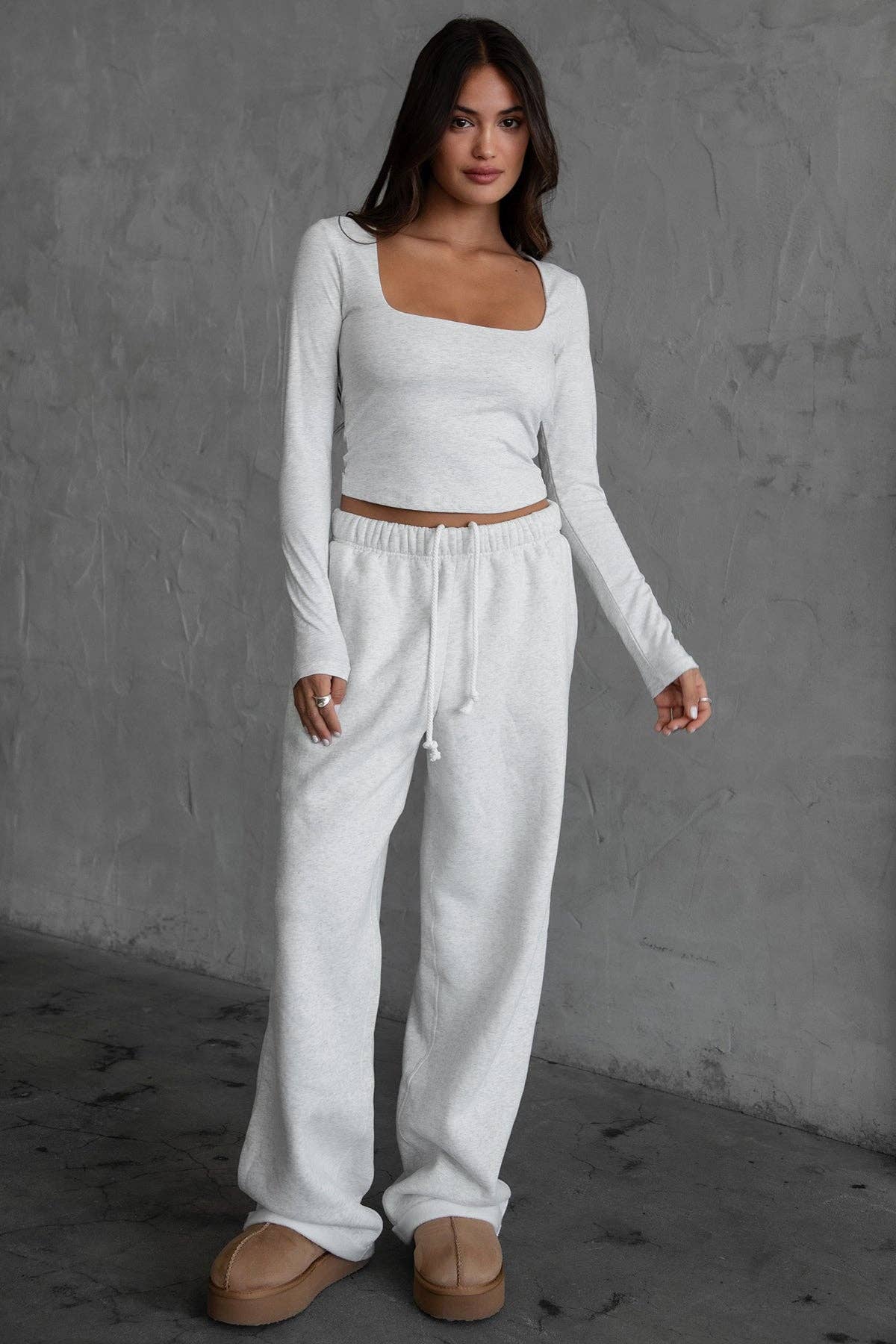 LANI Lightweight Fleece Wide Leg Sweatpants