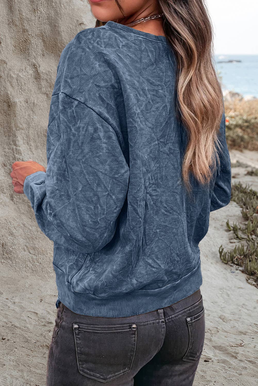 Saved by grace Embroidery Mineral Wash Sweatshirt