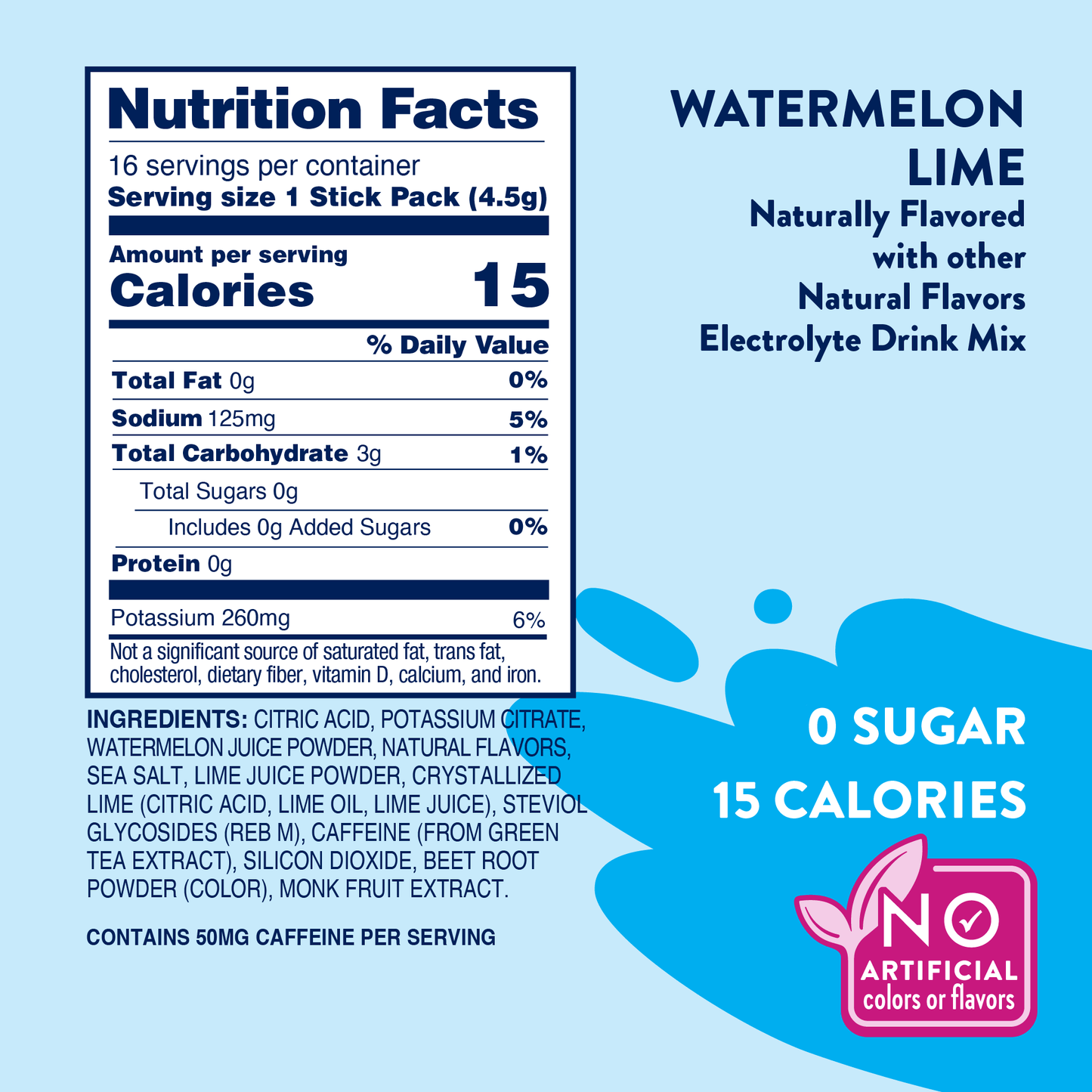 Jordan's Skinny Mixes Refresher Stix 16 ct - Watermelon Lime