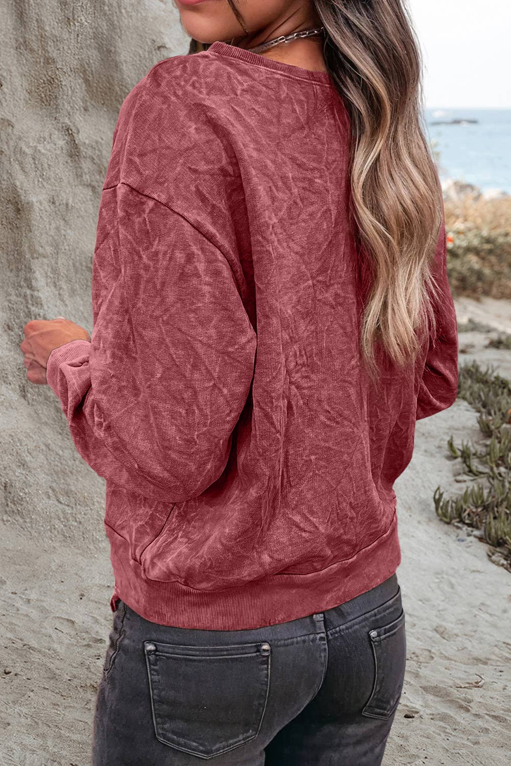 Saved by grace Embroidery Mineral Wash Sweatshirt