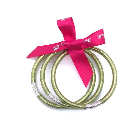 Girlie Girl Originals Faith Hope Love Glitter Bangle Bracelet Lime Green