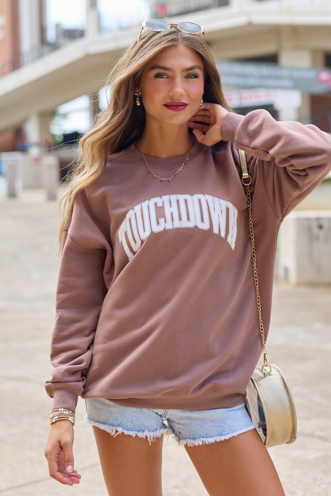Touchdown Block Mocha Graphic Sweatshirt
