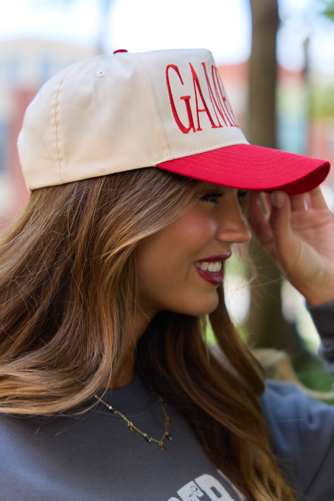 Pink Lily It's Gameday Red Embroidered Trucker Hat