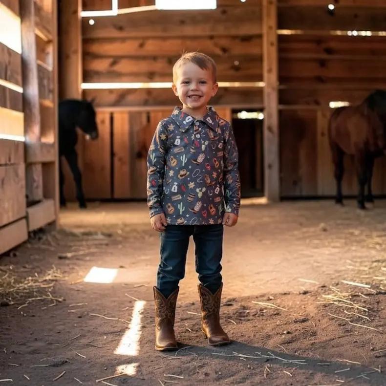 Max and Pippa | Toddler Giddy Up Long Sleeve Polo