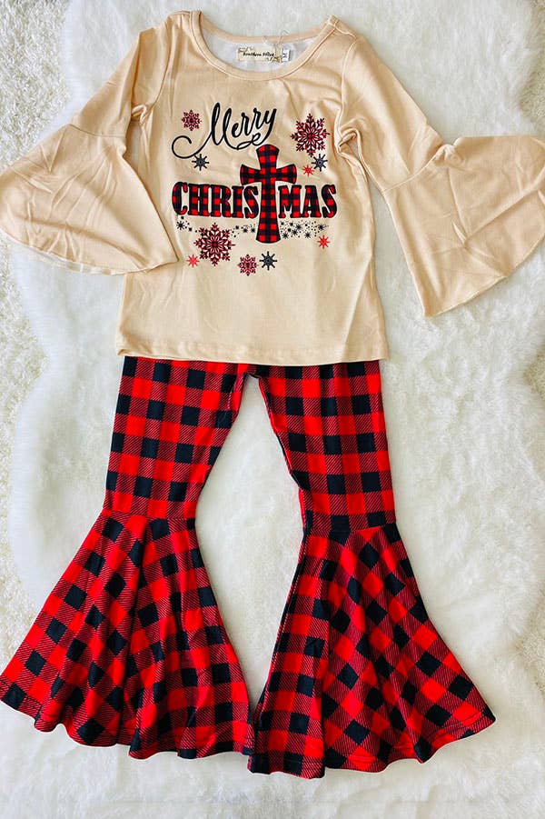 "Merry Christmas" snowflake top bottom 2pc set