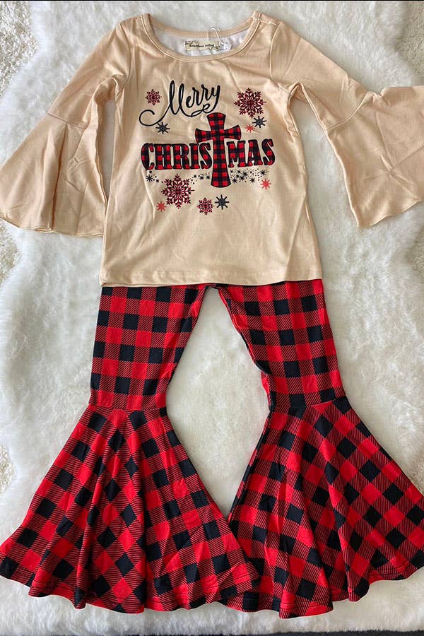 "Merry Christmas" snowflake top bottom 2pc set