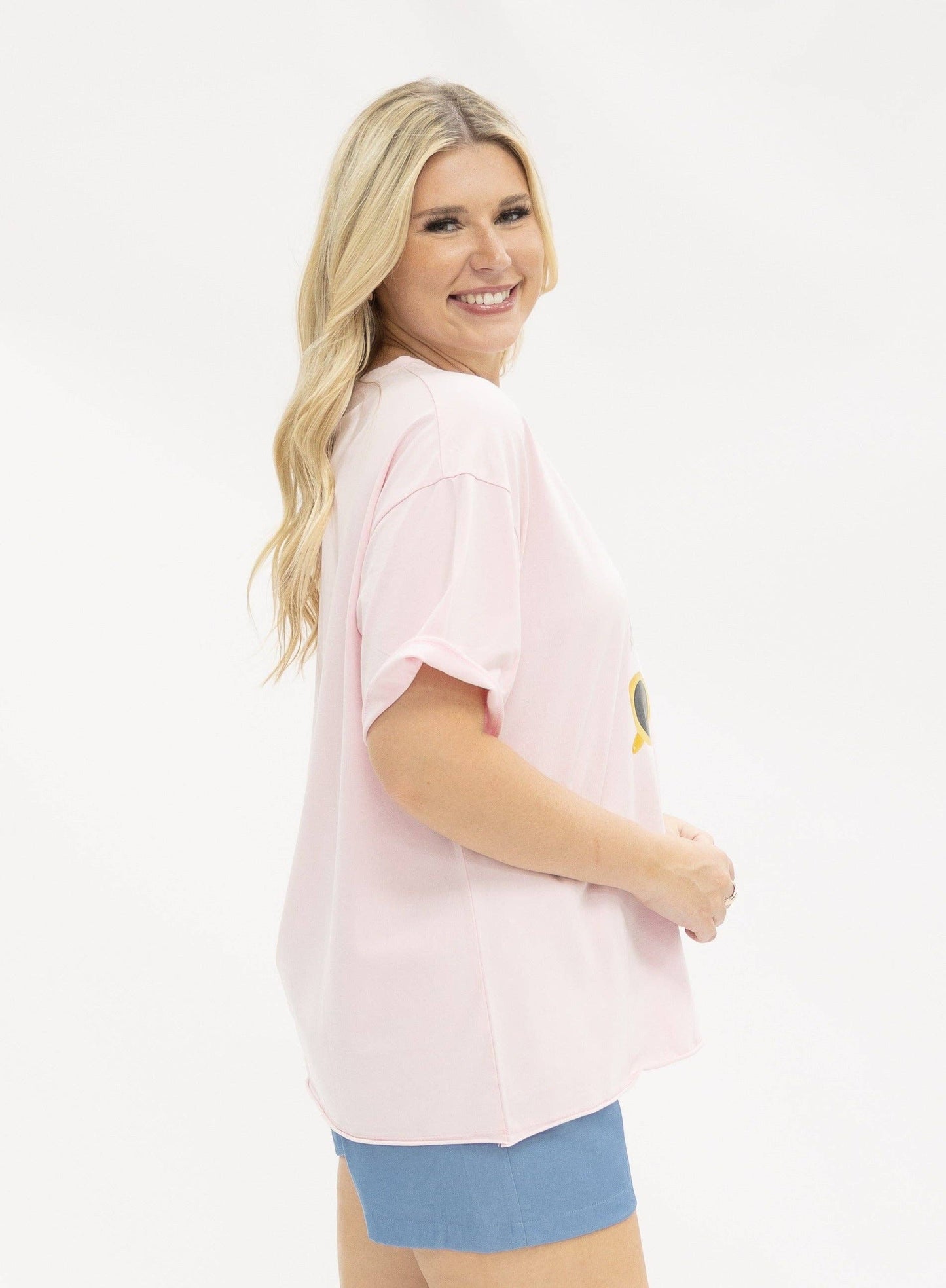 Summer Shades on Pink Tee Shirt
