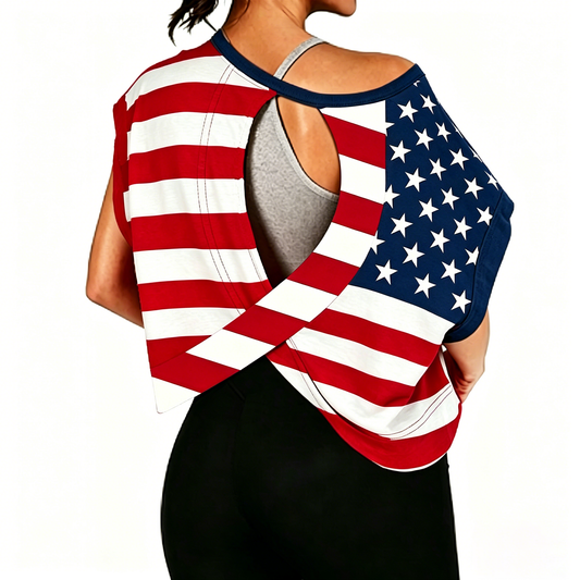 American Flag Cross-Back Shirt