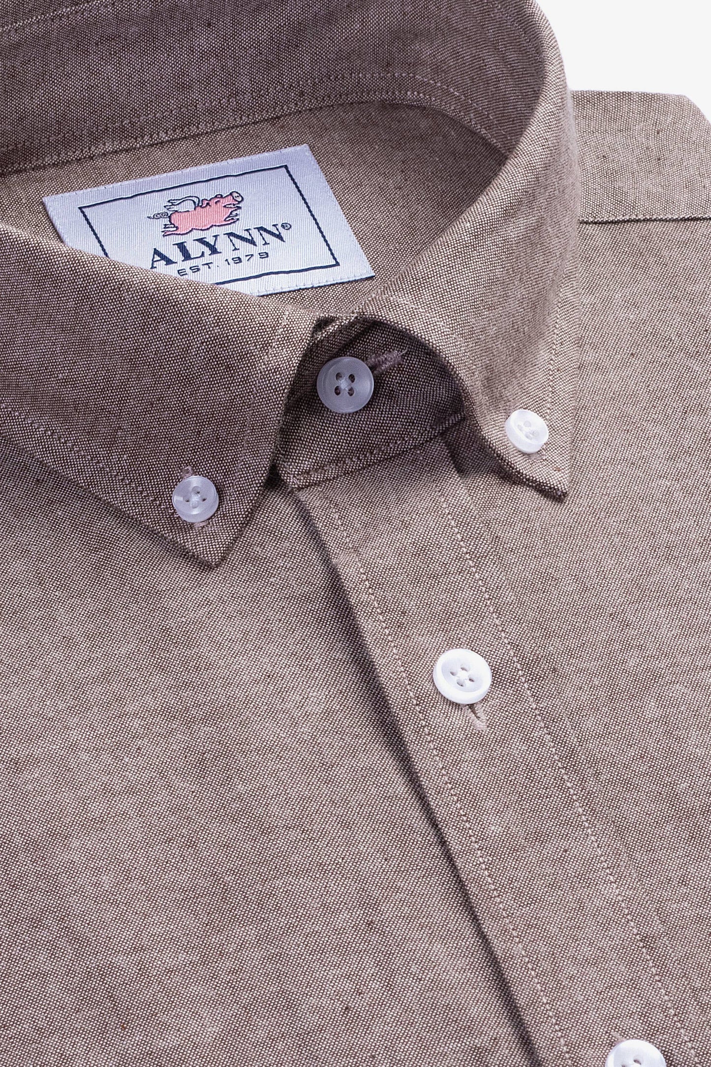 Lucas Casual Untuckable Casual Fit Dress Shirt Brown - Alynn