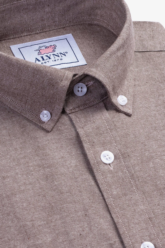 Lucas Casual Untuckable Casual Fit Dress Shirt Brown - Alynn